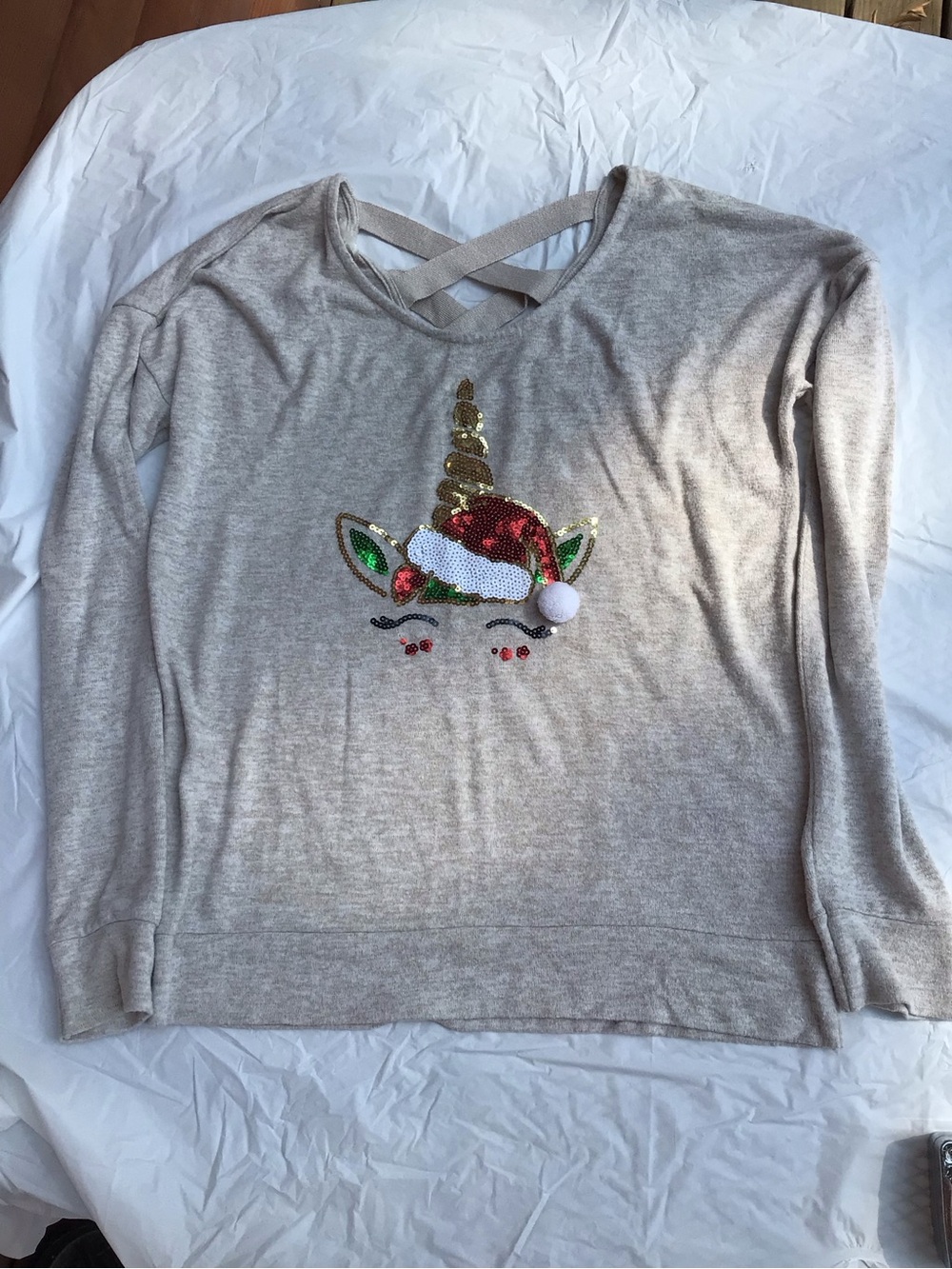Unicorn Christmas Long Sleeve with Sequins